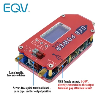 EQV DP3A Digitalni zaslon USB nastavljiva moč modula DC 1-30V 15W QC 2.0 3.0 FCP Hitro polnjenje laboratorijski napajalnik regulador