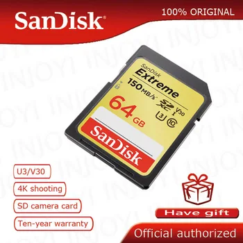 Prvotne SanDisk SD SDHC SDXC U3 Pomnilniške Kartice Razred 10 90MB/s carte sd 32GB 64GB 16GB za Kamere