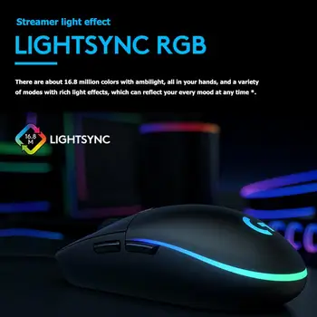 Logitech Original G102 LIGHTSYNC Gaming Miška RGB 6 Gumbe 2Gen RGB Darkice USB Optično Žično Miško Igralec Miši 2020 Nova