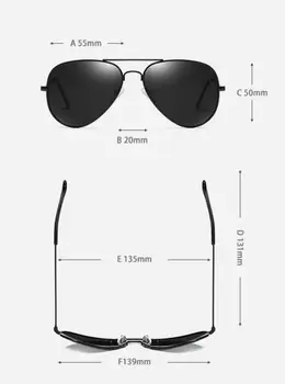 Sončna očala moških polarizirana uv400 pilotni Mala sončna očala ogledalo 55mm žarki anti-glare visoke kakovosti 2019 Retro