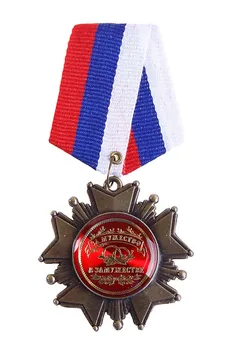Nova ruska viteškega medalja / badge / broška, Kovinske zaponke značko,vitez medaljo v žamet polje simbol poguma zveze