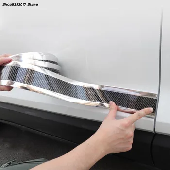Ogljikovih Vlaken Vrata Avtomobila Polico Anti Scratch Naslovnica Stripa Vrata Avtomobila Polico Zaščitnik Film Za Mazda 3 Axela 2019 2020 2021 Dodatki