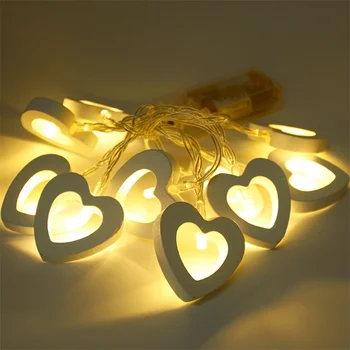 1 M 10 LED Leseno Srce Niz LED Luči Romantično Valentinovo, Božič, Rojstni dan svate, Dekoracijo Luči