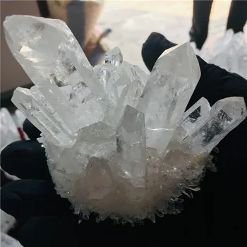 600 g naravne crystal lepa plamen halo quartz crystal grozdov vzorec