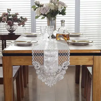 Sodobne čipke večerja namizni tekač, doma Luksuzni vezenje tabela pohištvo kritje za poroko dekor