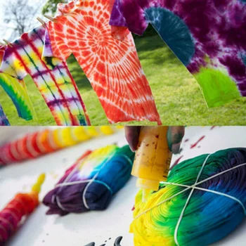 12 Kos Tie Dye Kit nestrupeno DIY Oblačilo Grafiti Tkanine Korak Tekstilne Prevleke BJStore