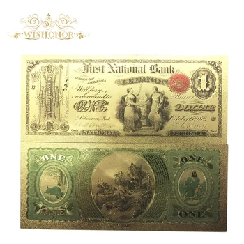 10pcs/veliko Barve ZDA Zlato, Bankovci 1 Dolar Bankovcev V 24k Gold 1875 Leta Ponarejenega Denarja Za Zbiranje