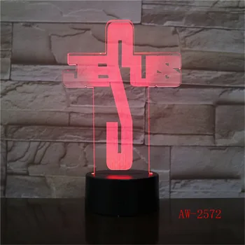 3D USB Led Vizualne Domačo Razsvetljavo Jezus Modeliranje Nočna namizne Svetilke Otroci Dekor Spalnica Postelji Pismo Razsvetljave Držalo AW-2572