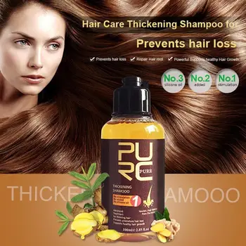 PURC Šampon za Lase za Preprečevanje izpadanje Las Spodbujanje Rasti Nego Las Lase Neguje Šampon Herbal Skrbi Šampon Ingver G5F4