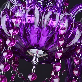 Kristalni lestenec vijolično senčniki za luči za življenje jedilnico keramiko de cristal par sala sodobne lestenci razsvetljave držalo