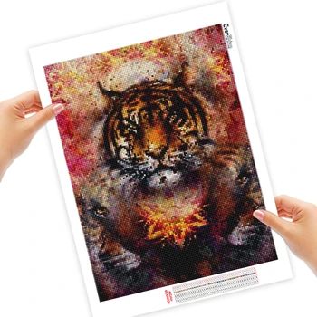 EverShine Diamond Slikarstvo Polni Sveder Kvadratnih Tiger Diamond Vezenje Prodaja Živali Navzkrižno Šiv Okrasnih Umetnosti Hobi Darilo