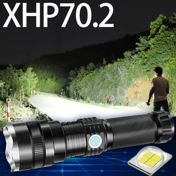 XHP70.2 Močna LED Svetilka zoomable Super light svetilka, Polnilne baterije Vodotesna Svetilka Ultra Svetla Luč za ribolov