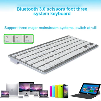 CHYI Brezžično Tipkovnico Bluetooth, 78 Tipke Slim Računalnik BT 3.0 Tipkovnico Za Tablični računalnik Apple Za IOS, Android, Windows
