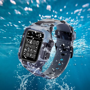 Primeren za Apple Watch Series6 / MP Apple ura 5 4 3 44/42/40/38 mm šport vodoodporni trak potapljanje silikonski trak primeru