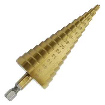 Hss korak drill bit cone luknjo rezalnik Taper meritev 4-32mm Korak Cone Cutt Lesnoobdelovalnih Lesa, Kovine, Drill Bit