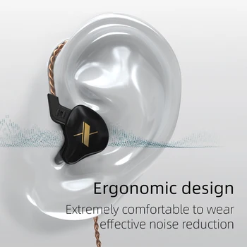 KZ EDX Kovino 10 mm Slušalke Kompozitni Magnetni Dinamični pogonski Enoti HIFI V Ušesu Slušalka Športne Igre IEM ZST AS10 ZS10 ZSN Pro X ZAX