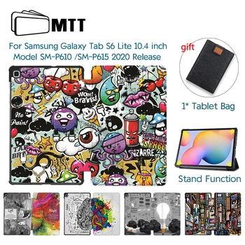 MTT 2020 Primer Za Samsung Galaxy Tab S6 Lite 10.4 SM-P610 SM-P615 Slim PU Usnja Flip Stojalo Pokrov Grafiti Tablet Funda Coque