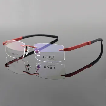 TR90 Moda lahki Eyeglass Okvirji Pol Rimless unisex Kratkovidnost Očala Moški Ženske Očala Rx lahko