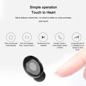 Bluetooth Slušalke Slušalke Brezžične Čepkov Led Zaslon Na Dotik Za Nadzor Ipx7 Neprepustna Za Vivo Huawei Xiaomi Iphone Oppo