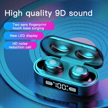 NOVO F9-6 TWS Brezžične Slušalke Bluetooth 5.0 Šport Dotik za Nadzor Slušalke 9D Zmanjšanje Hrupa Slušalke Brezžične Bluetooth Slušalke