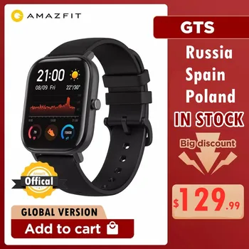 Globalna Različica Amazfit GTS Pametno Gledati 5ATM Nepremočljiva Plavanje Smartwatch NOV 14 Dni Baterije za Urejanje Pripomočkov za Android
