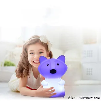 Imeti Psa Fox Opica LED Night Light Touch Senzor 9 Barve namizne Svetilke baterijsko Silikonski Živali Lučka za Otroke, Otroci Baby
