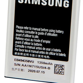 Originalni Samsung Baterije EB494358VU Za Samsung Galaxy Ace S5830 S5660 S7250D S5670 i569 Pristne Baterije Telefon 1350mAh