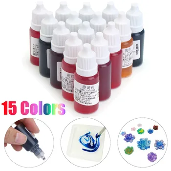 15Pcs/set 10 ml 15 Barve Dye Epoksi Smolo Pigment UV Smolo Barvanje Barvanje Barvilo Smolo Pigment DIY Ročno Obrt Supplie Umetnosti Set