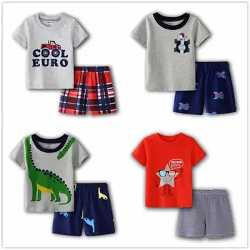 Prikrivanje Dino Otroci Oblačila Obleko Novorojenčka Obleko 6 9 12 18 24 Mesecev Baby Boy Kompleti Oblačil Za Dojenčke T-Shirt Camo Hlače Hlače