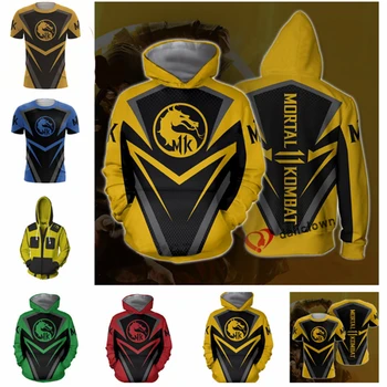 PS4 Igre Mortal Kombat X Sub Zero Scorpion Cosplay Kostum Majica s kratkimi rokavi Moški Ženske Puloverji Jopice Jakna