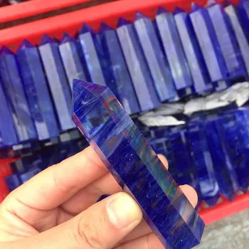 Naravni Fluorite Taljenja Quartz Crystal Točke Zdravljenja Obelisk, Heksagonalna Palico, Reiki, Modra Obdelavo Kamna 19May28 P30