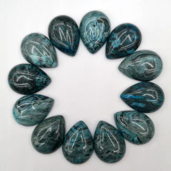 Naravni kamen cab chrysoprase modra agates vode padec kroglice za nakit, izdelava 25x18MM Modni Prstan pribor 20Pc Brezplačna dostava