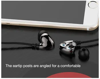 Studio Slušalke z dvojno fazi vozniki Slušalke za V uho Ob Slušalke Hi-Res in High-Fidelity Stereo z ergonomsko titana