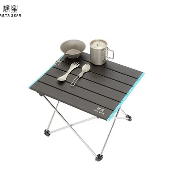 ASTA PRESTAVI Prostem aluminij zlitine zložljiva miza za Piknik prenosni kamp žar potovanje tabela black oprema za taborjenje