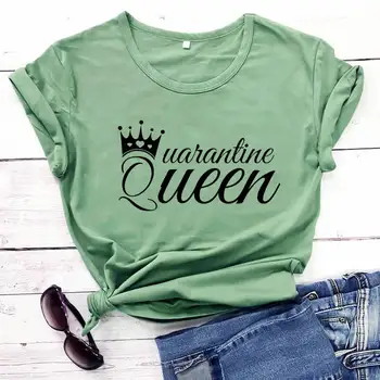 Karantene kraljica Majica Socialne Oddaljujejo srajce nov prihod 2020 smešno t shirt Karanteno Majica Bivanje Doma Majica Karanteno mama
