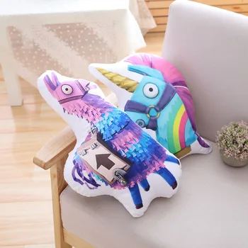 Fortnite Igrač, Plišastih Alpake Blazino Rainbow Unicorn Konj Lutka Double-sided (obojestransko Tiskanje, Vzorec Otrok Božično Igrača Darilo