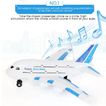 Brezžično Daljinsko Krmiljenje Za Letenje Igrača Ozemljeno Sestavljeni Simulira Letalo Model S Svetlobo In Zvokom Prostem Brnenje Igrače