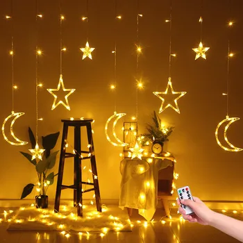 3,5 M LED Zvezda, Luna Zavese Luči, Božični Venci Niz Vila Luči na Prostem Za Dom Poroko Počitnice Stranka Novo Leto Decors