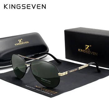 KINGSEVEN Design moška Očala Pilotni HD Polarizirana sončna Očala Za Moške/Ženske Vožnjo sončna Očala Z Izbočeno Logotip Oculos De Sol