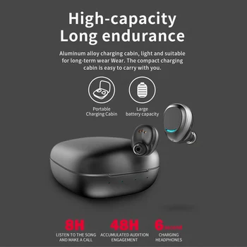 Pravi Brezžični Čepkov Bluetooth 5.0 Slušalke Samodejno Seznanjanje Slušalke HiFi Stereo Igra Slušalke Rdeča Srebrna TWS Za iPhone, Samsung