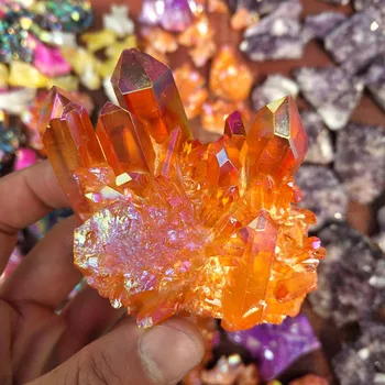 Naravni kristal galvanizacijo oranžna crystal grozdov so primerna za doma, poroka dekoracija poroka dekoracija akvarij