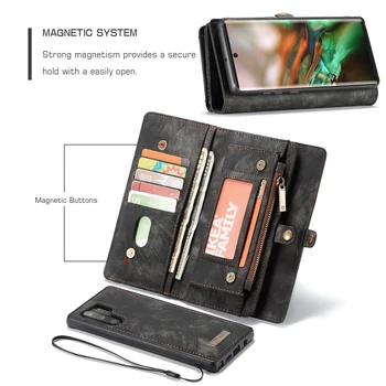CaseMe Za Galaxy S8 S9 S10E S10 Plus S10 5G Retro Pravega Usnja Magnetni Izmenljivem Denarnice Ohišje Za Samsung A80 S7 rob
