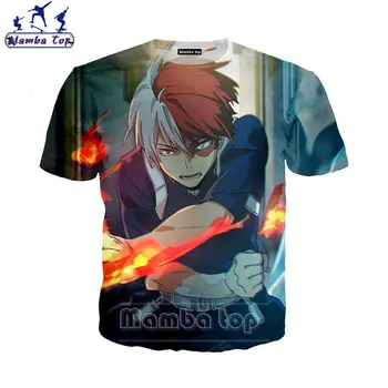 Moške majice 3D Tiskanja Risank Anime Moj Junak Univerzami T Shirt Todoroki Shouto Tshirt Moški Modni Svoboden Ženske Majica E017-2