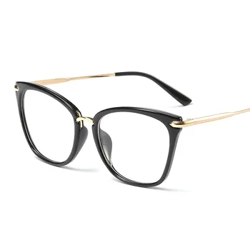 Novi Retro Jasno Cat Eye Glasses Za Ženske Okvirji Optična Očala Za Kratkovidnost Pregleden Letnik Očala Elegantna Kovinske Noge