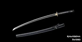Handforged Pregibani Jekleni Meč Samurai Pravi Japonski Katana Ostrino Rob Pripravljen Za Rezanje-Črna Mat Tulec -41Inch