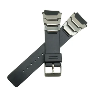 Nerjavno Steeel Silikonski Športne Potapljanje Gume Watch Band 25 x 20 mm Watchband iz Nerjavečega Pin Sponke Traku za Zapestje Pas, Zapestnica