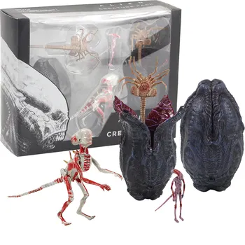 NECA Aliens VS Predator Slika Igrače Džungle Demon Hunter Tujec Neomorph z Insektov Jajce Bitje Pack Kip PVC Model Lutka