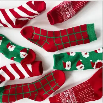 1-8Year 4Pairs Paket Jesen in zimo, risanka Božične nogavice zgosti toplo otrok cev nogavice