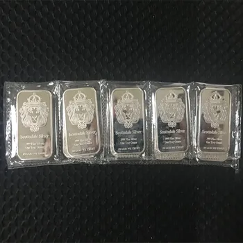 50 Kos nemagnetni Ameriški Scottsdale silver plated prekrita ingot značko 50 x 28 mm vakuumske spominek dekoracijo plemenitih kovin, bar