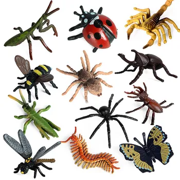 6pcs Simulacije Mini Insektov PVC ladybug Čebel Pajek Modeli figuric Zbirka Spoznavanja Izobraževalne Igrače za Otroke Darilo